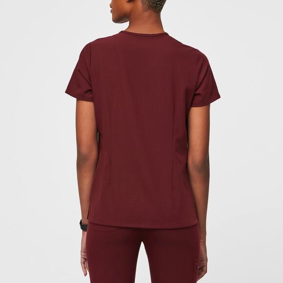 FIGS Scrub Top Women’s Small Catarina One Pocket Burgundy Technical Collection - Picture 4 of 8